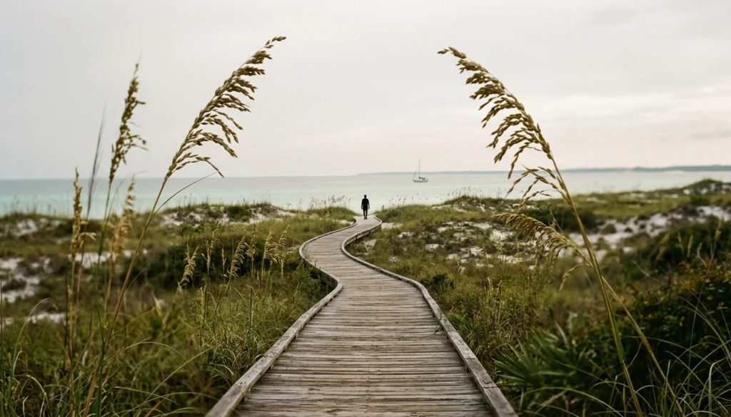 Dune boardwalk at St. Andrews State Park, an easy stop among the best day trips from Panama City Beach